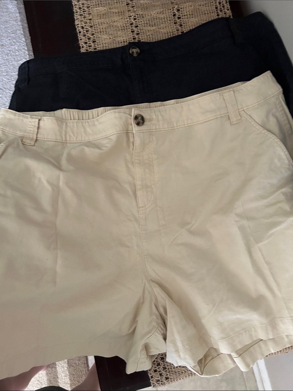 Style & Co. Women's Cargo Shorts in Cream and Black